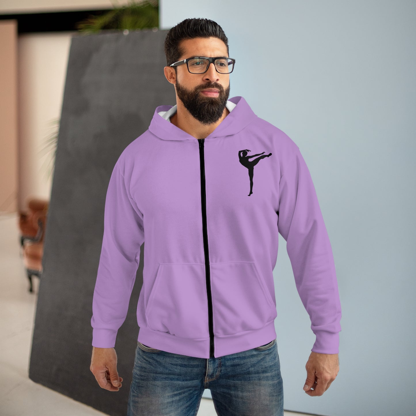 Lavender Logo Zip Hoodie
